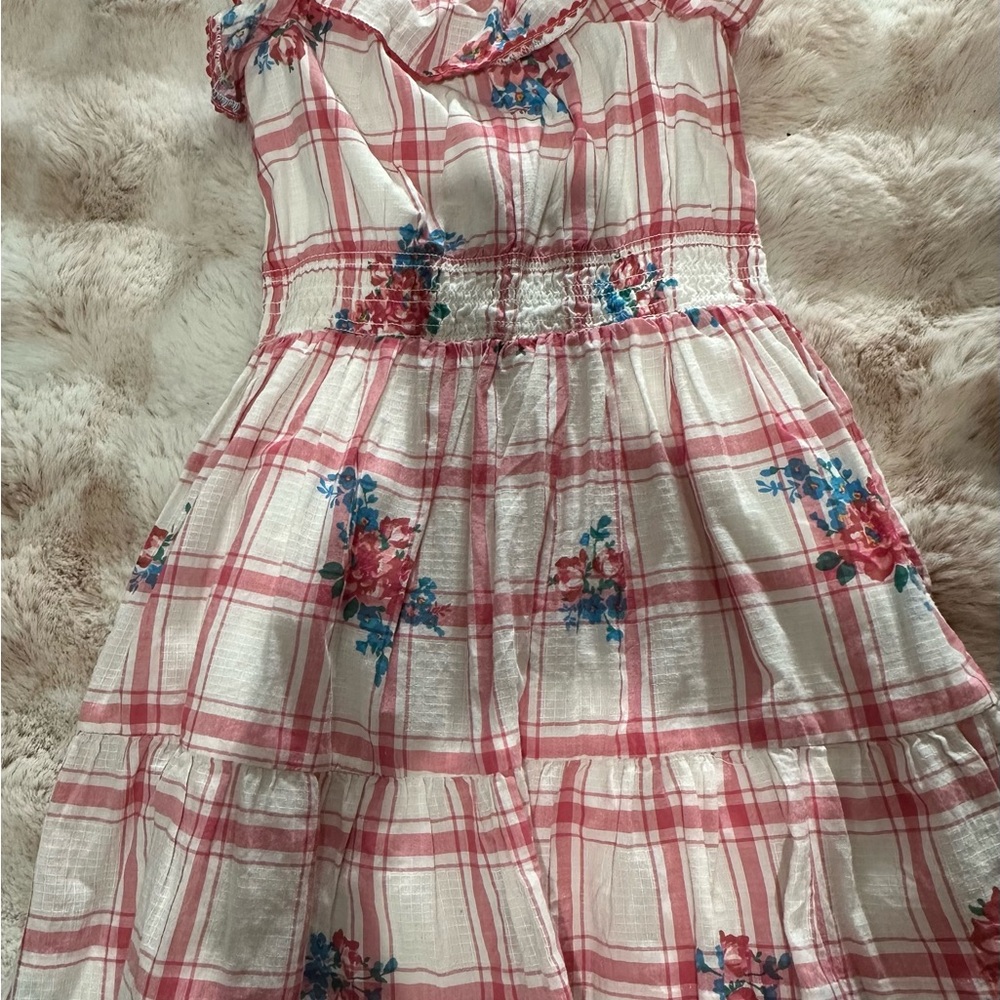 Polo by Ralph Lauren Pink Plaid Floral Kids Dress